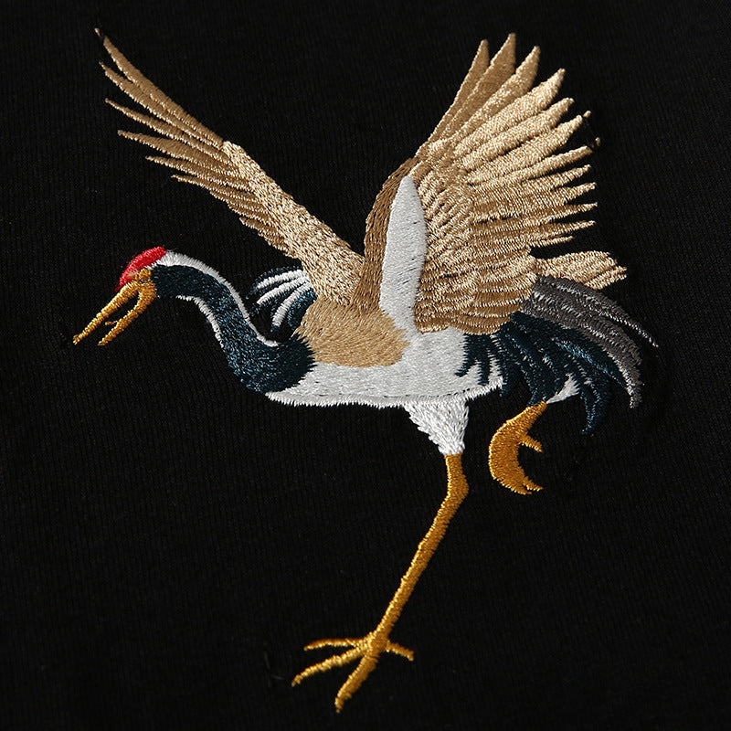 KH858 Flying Crane Embroidery Tee