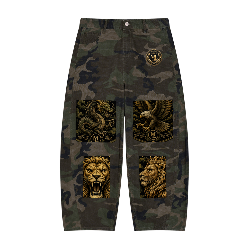 M.Lola "Champ" Men’s Camo Barrel Leg Cargo Pants