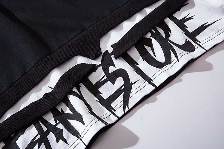 Black Solo Movement Short Sleeves Hoodie
