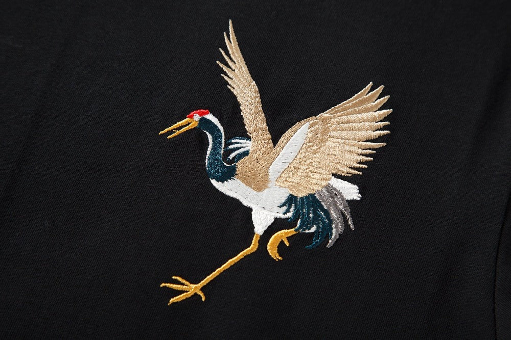 KH858 Flying Crane Embroidery Tee