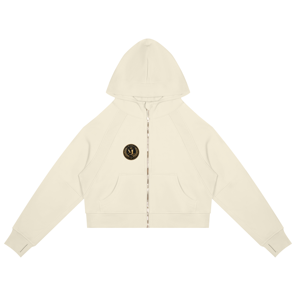M. Lola Signature Cropped Zip-Through Hoodie