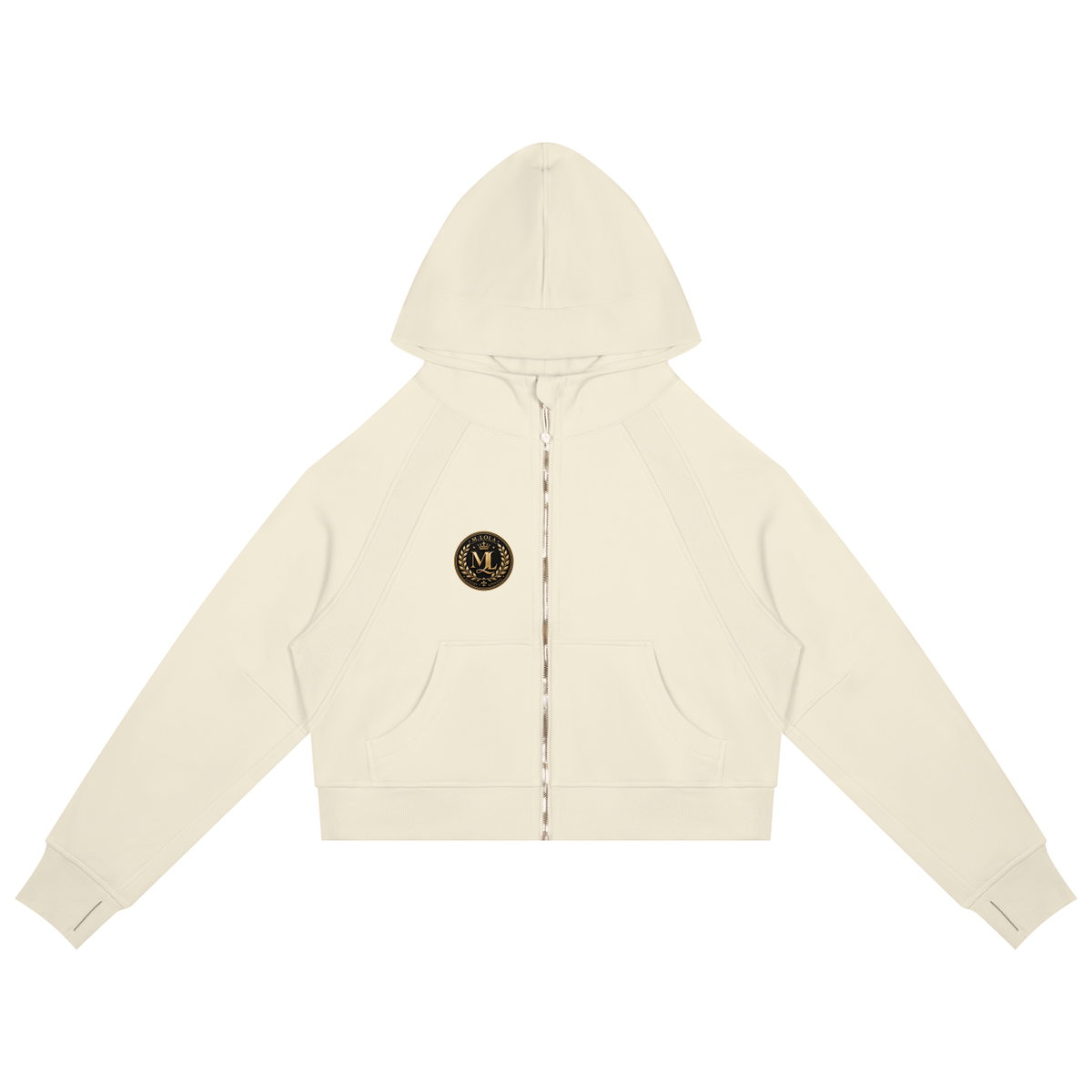 M. Lola Signature Cropped Zip-Through Hoodie