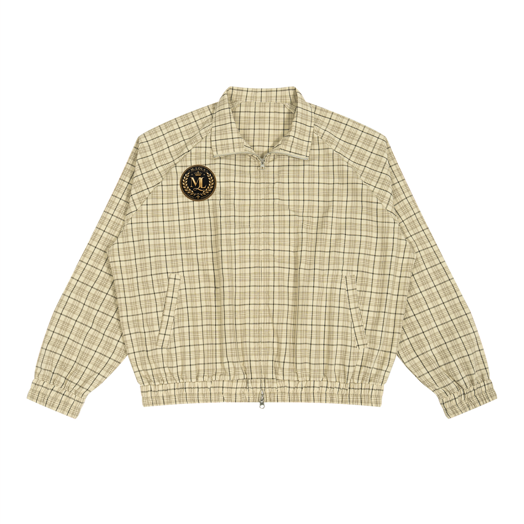 M.Lola "Cross and Crown" Unisex Plaid Full-Zip Track Jacket