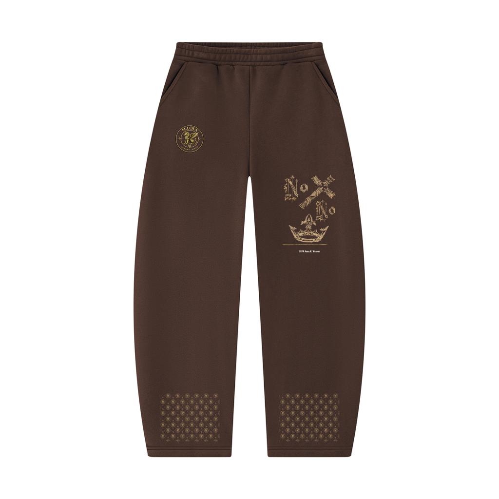 M.Lola "Cross and Crown"Unisex Barrel Leg Sweatpants