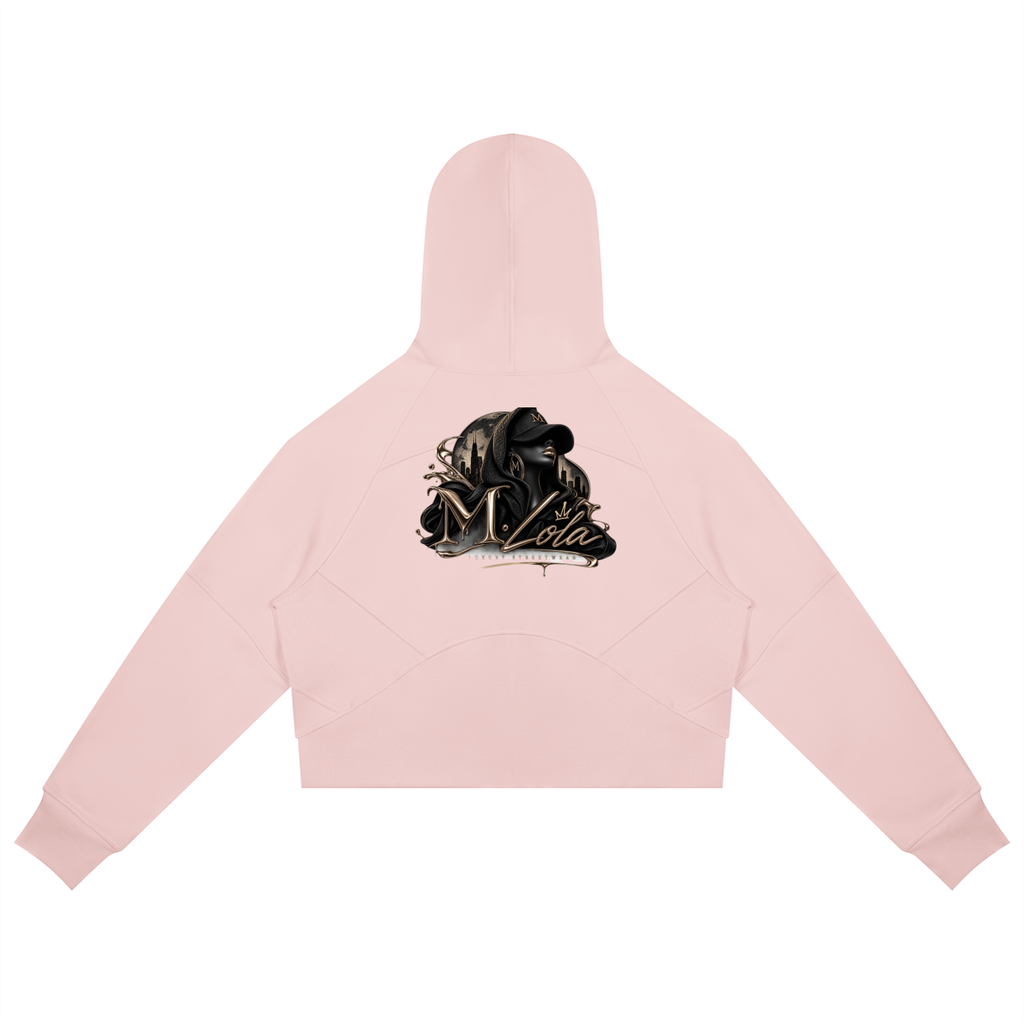 M. Lola Signature Cropped Zip-Through Hoodie