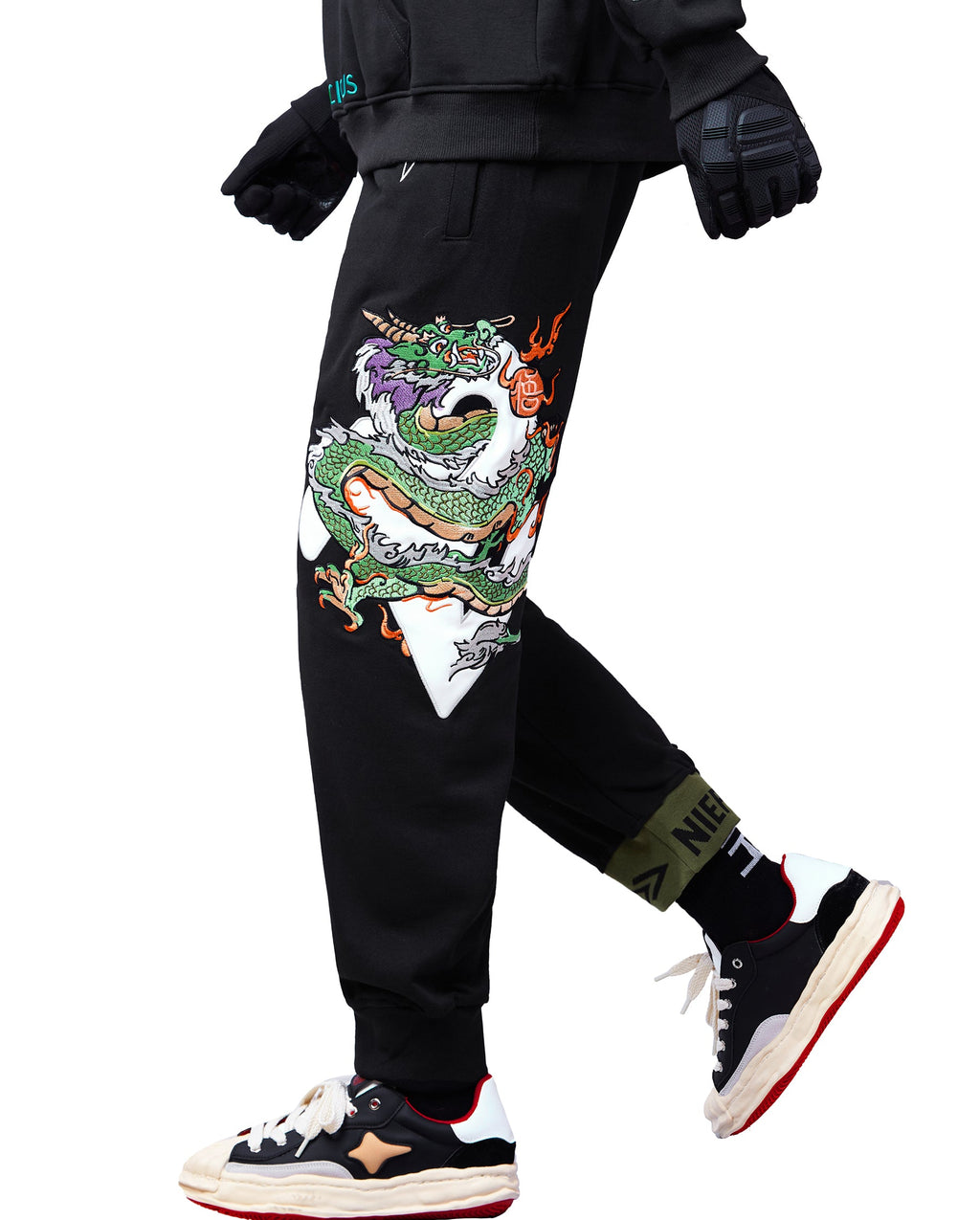 YEP6 Cloud Dragon Embroidery Sweatpants