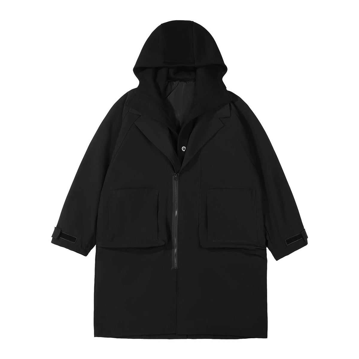 HiJ36 Black Urban Trench Coat