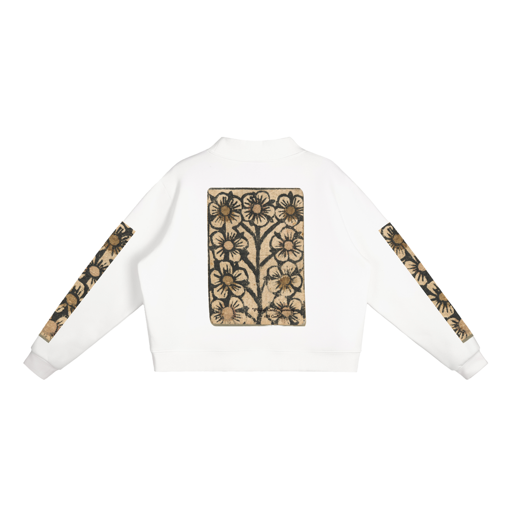 M.Lola "Playing "Card" Essential Fleece Mock-Neck Crew Sweatshirt