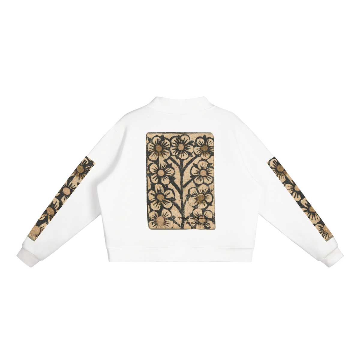 M.Lola "Playing "Card" Essential Fleece Mock-Neck Crew Sweatshirt
