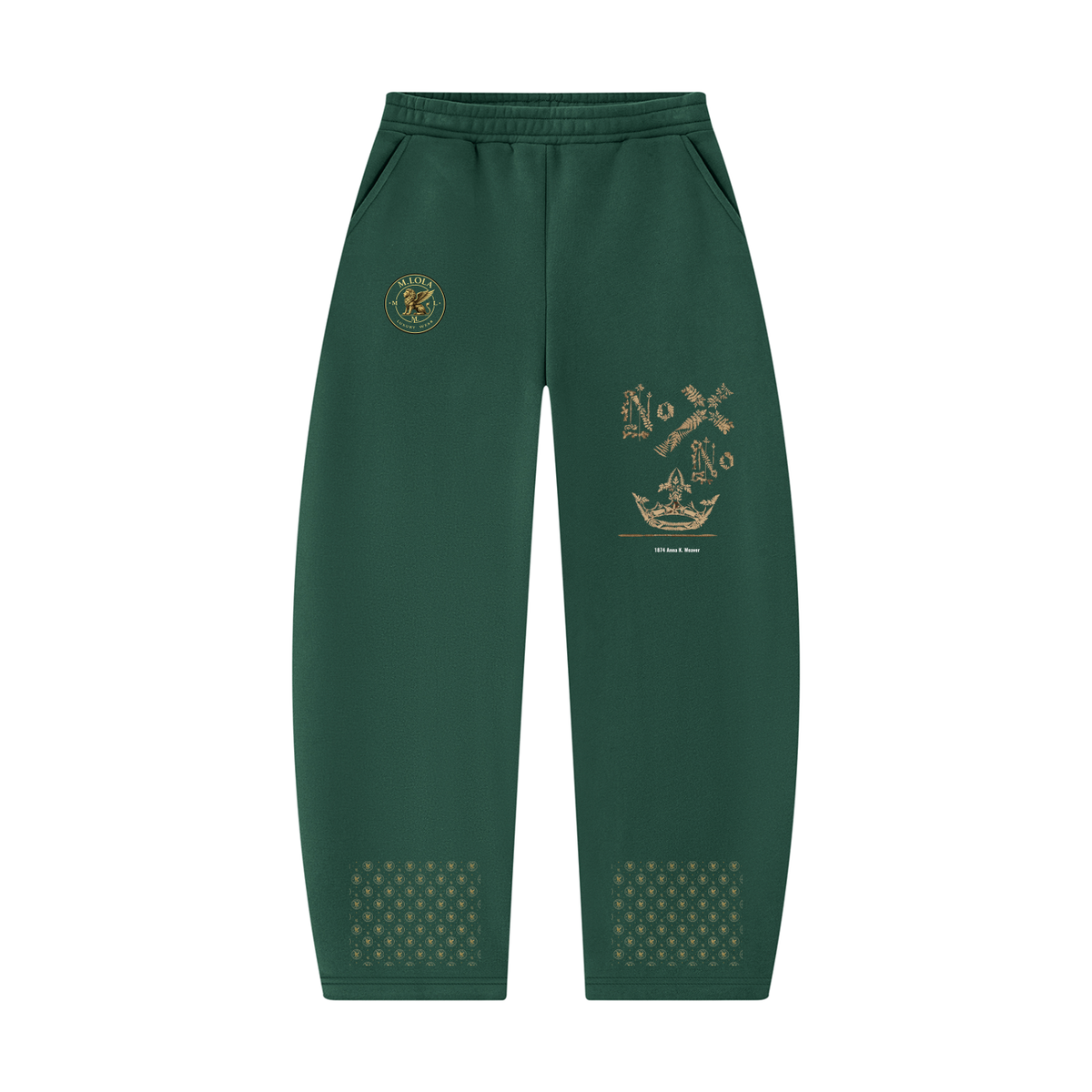 M.Lola "Cross and Crown"Unisex Barrel Leg Sweatpants