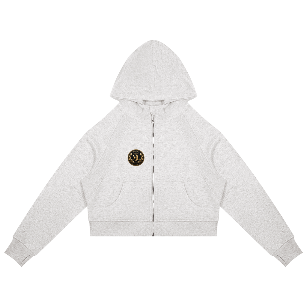 M. Lola Signature Cropped Zip-Through Hoodie