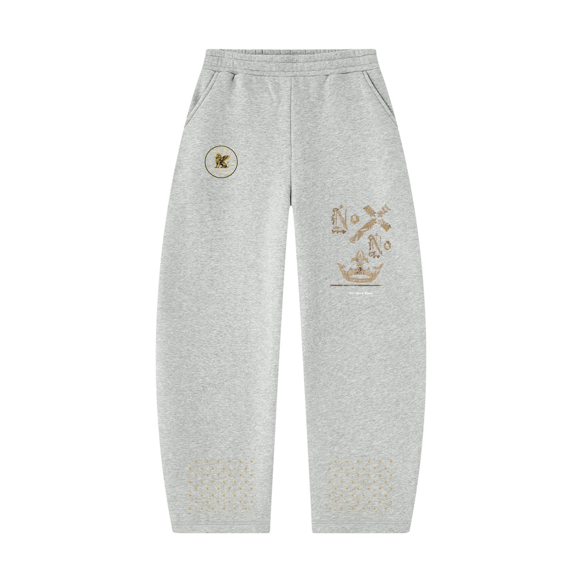 M.Lola "Cross and Crown"Unisex Barrel Leg Sweatpants