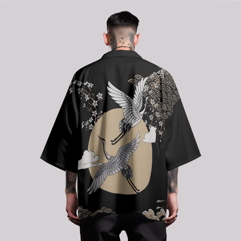 K06 Cranes Paradise Kimono