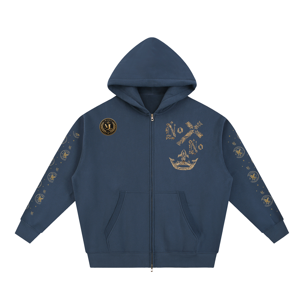 M.Lola "Cross and Crown" Essential Oversized Fleece Boxy Hoodie