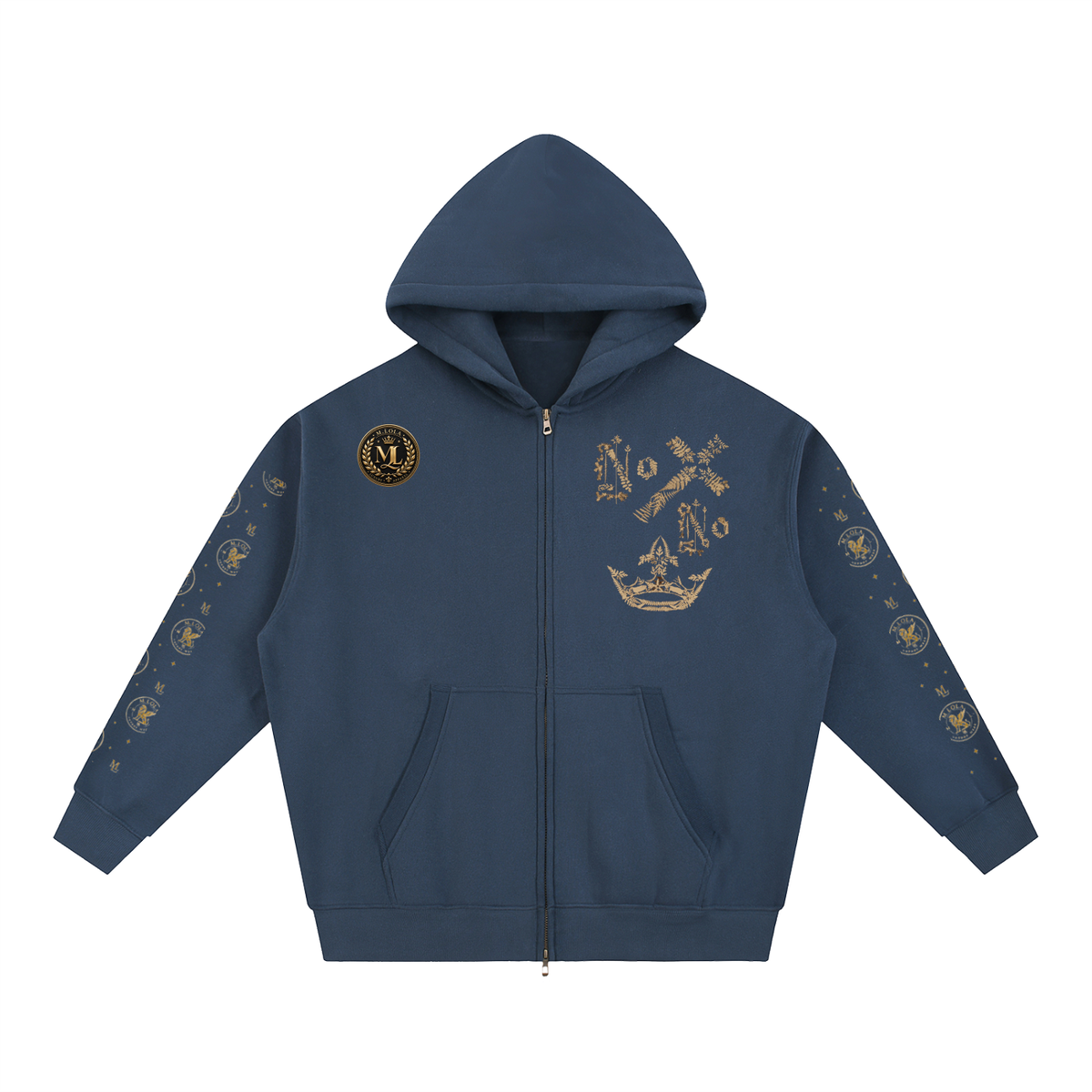 M.Lola "Cross and Crown" Essential Oversized Fleece Boxy Hoodie
