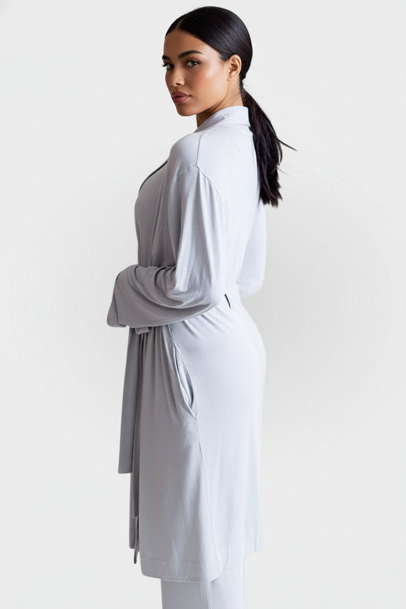 Collagen Lounge Robe - Pearl Grey