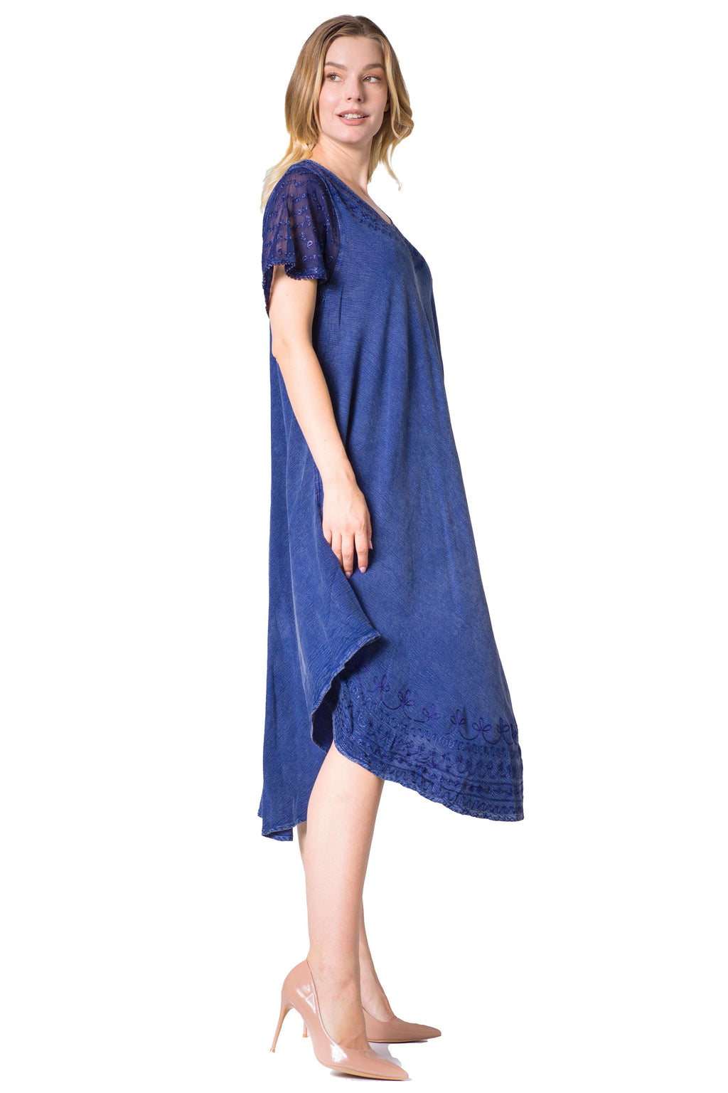 Sakkas Everyday Essentials Cap Sleeve Caftan Dress / Cover Up