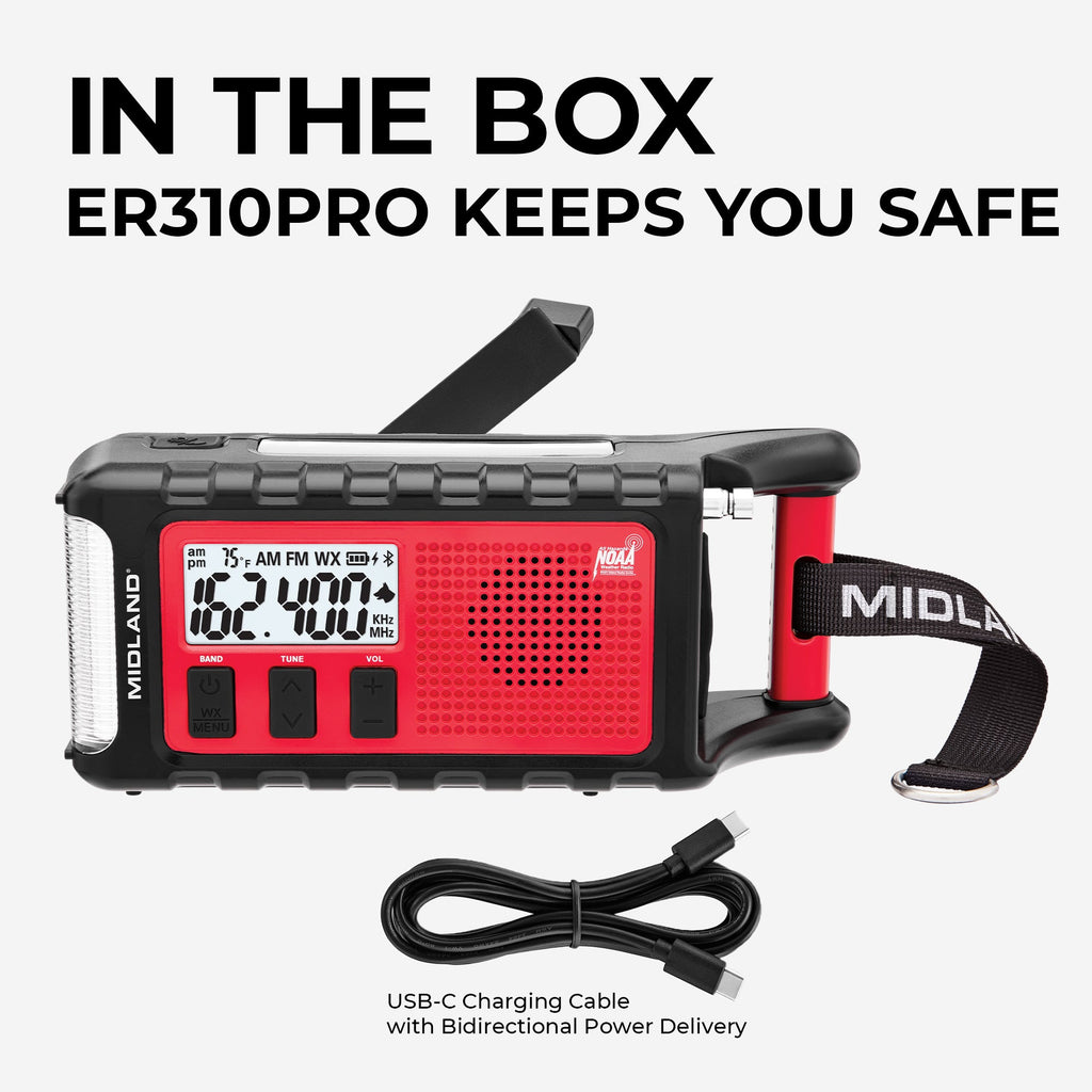ER310PRO Portable Emergency Crank Radio with Power Bank