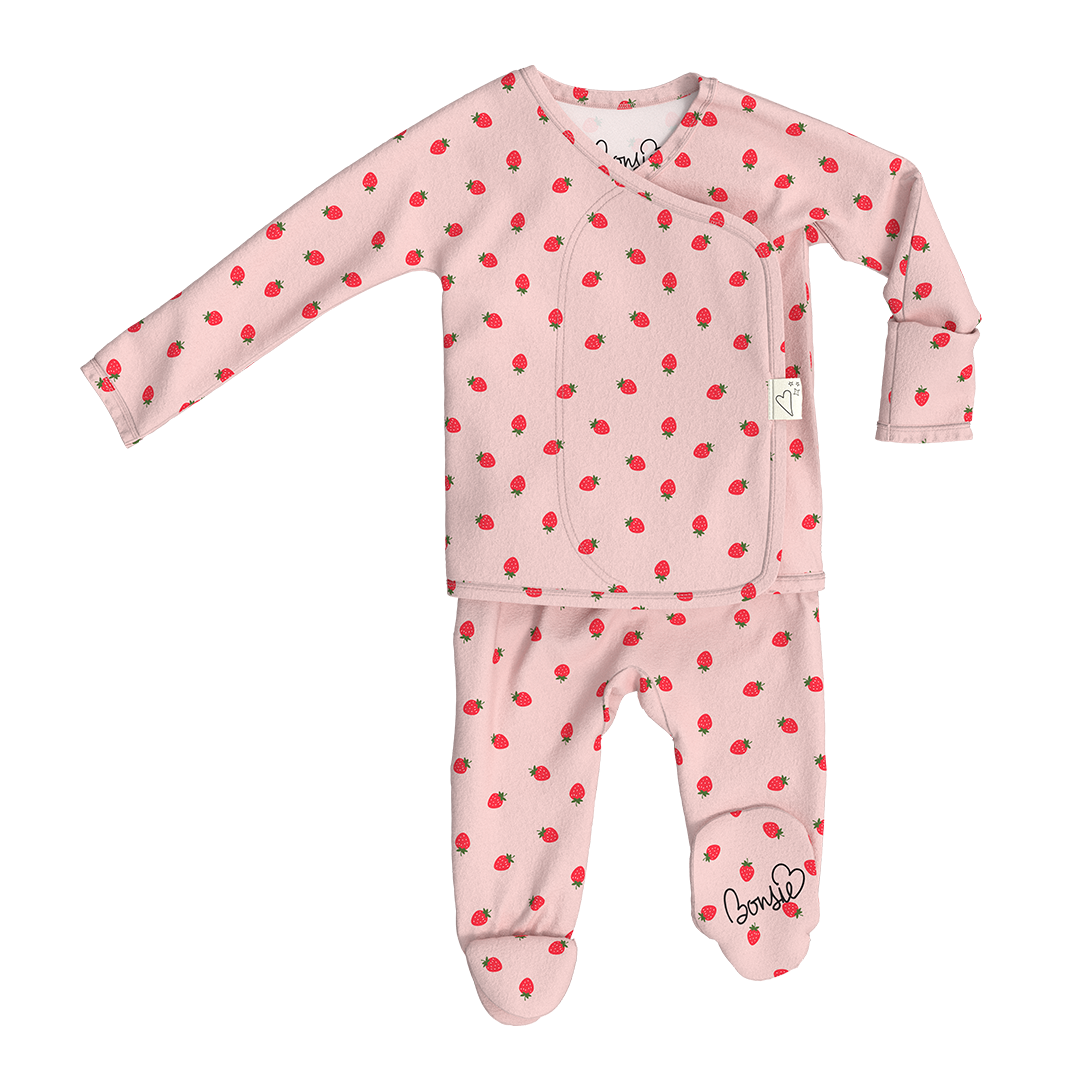 Footie - Strawberry Pattern
