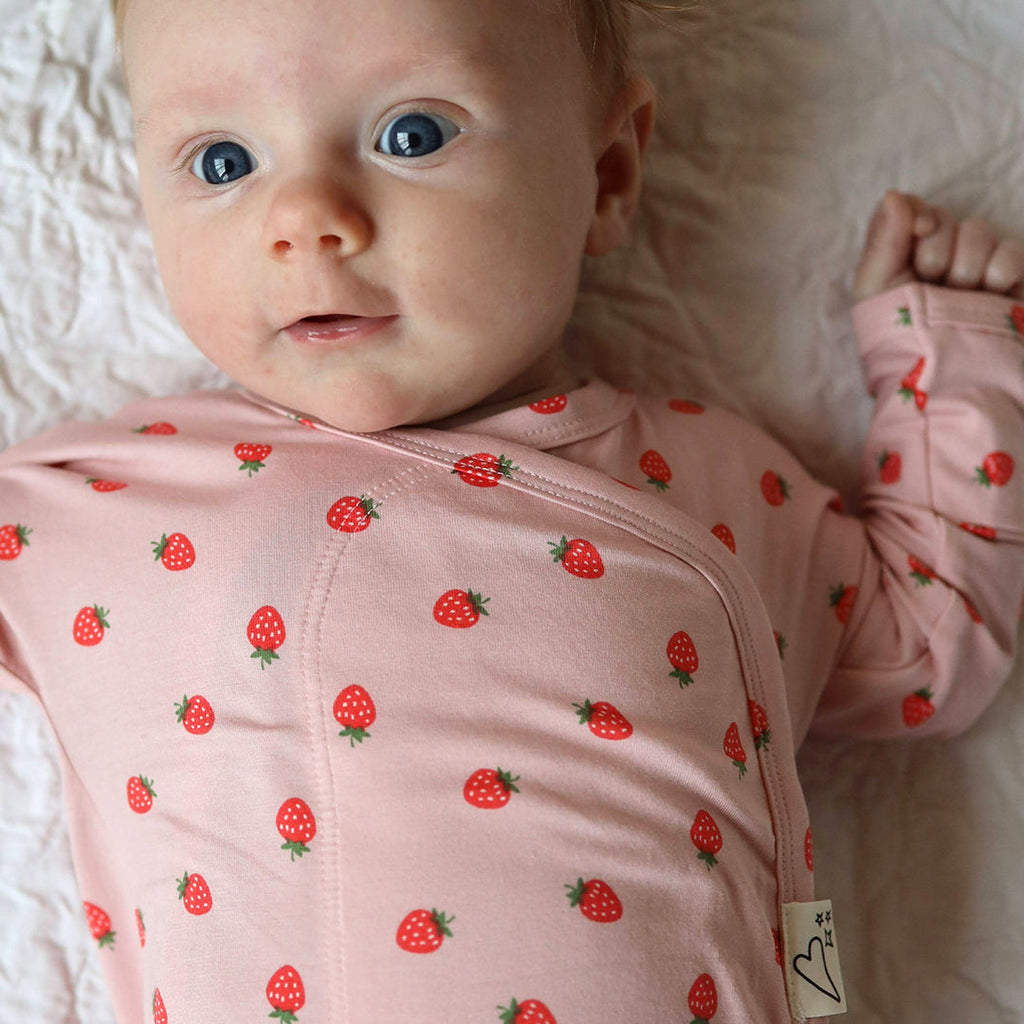 Footie - Strawberry Pattern