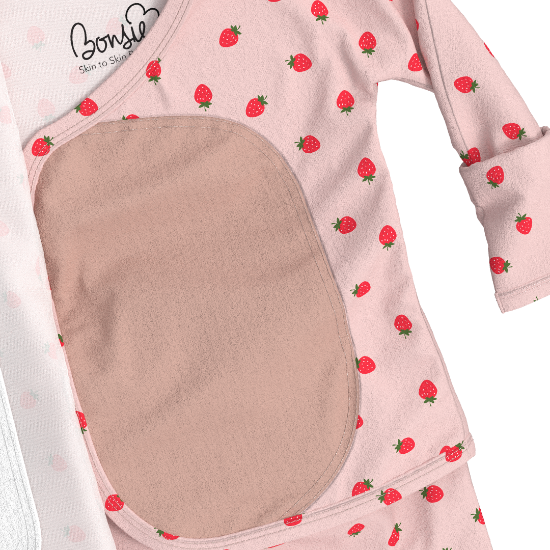 Footie - Strawberry Pattern