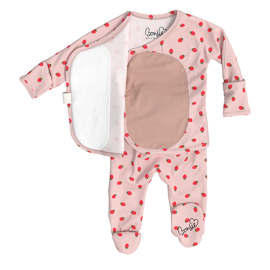 Footie - Strawberry Pattern