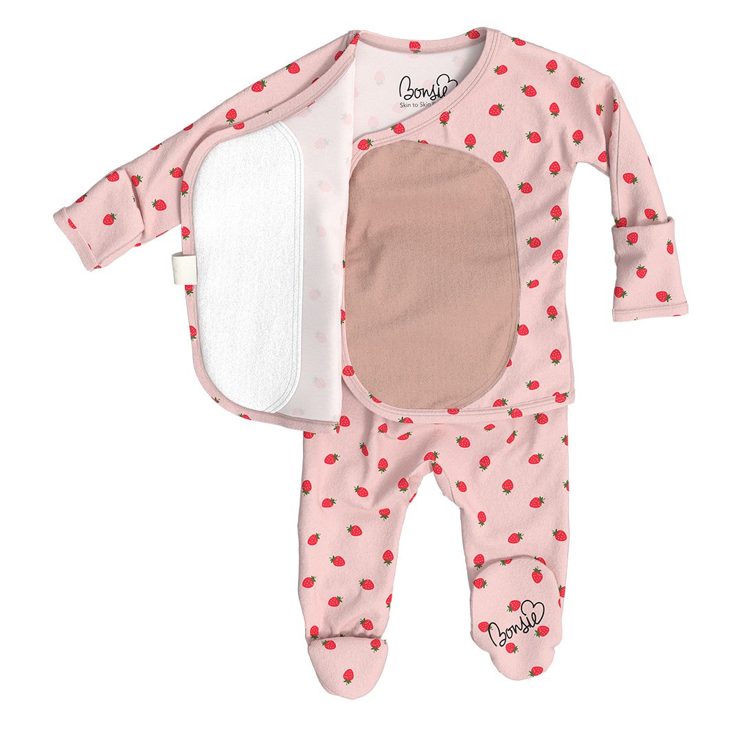 Footie - Strawberry Pattern