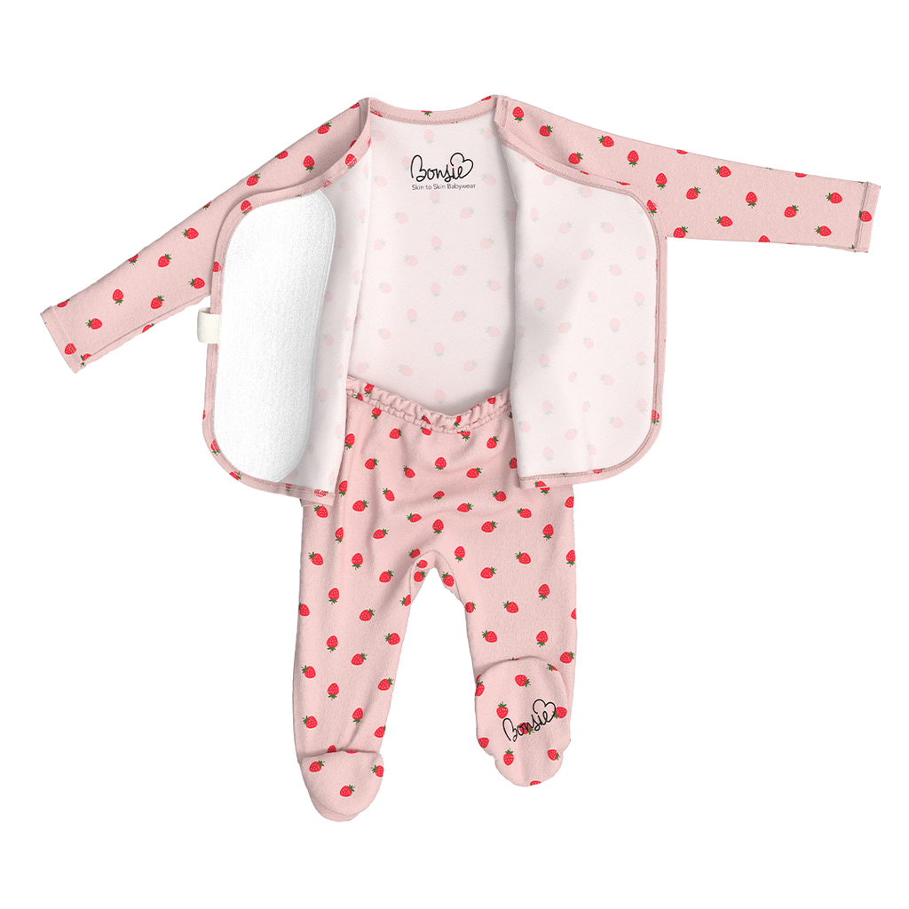 Footie - Strawberry Pattern