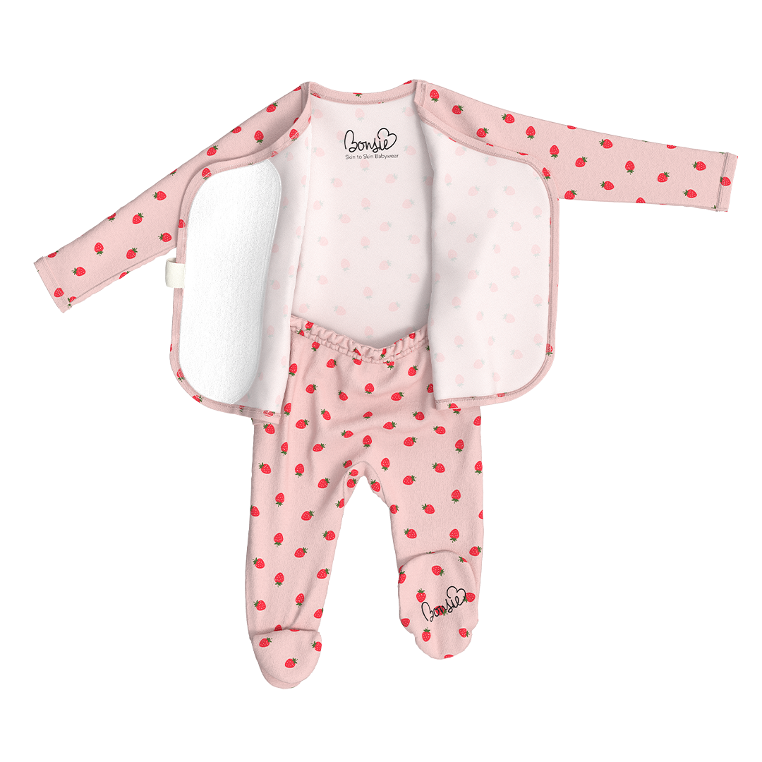 Footie - Strawberry Pattern