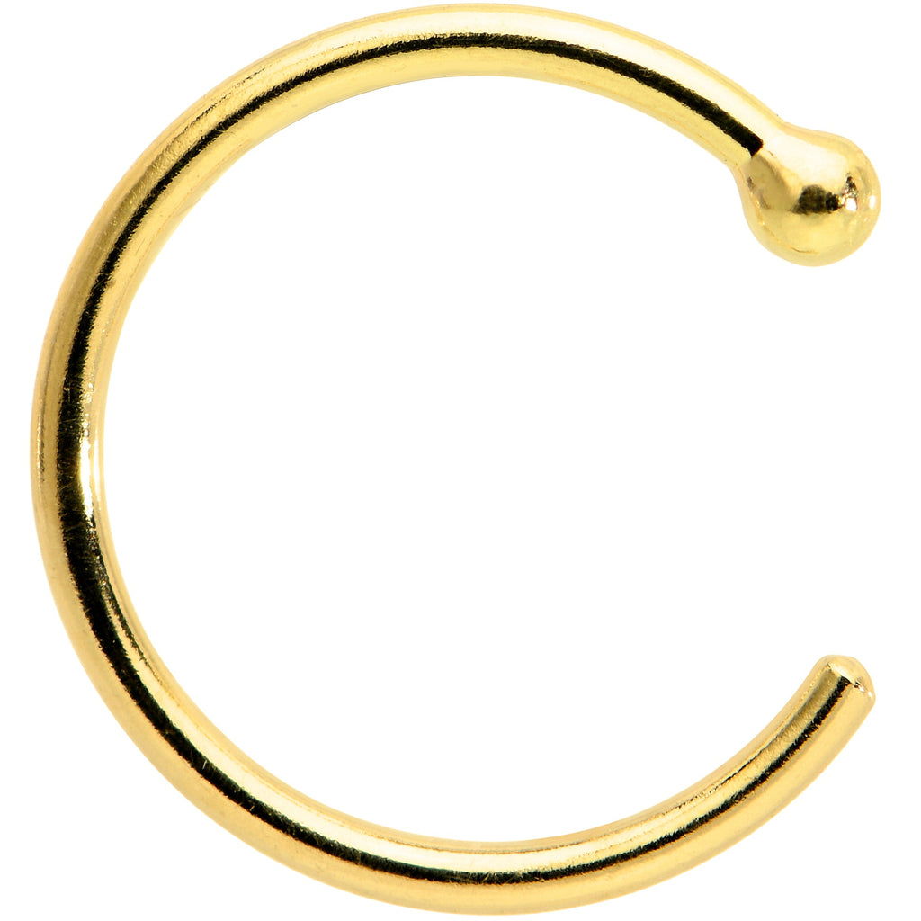 20G 5/16 Solid 18K Yellow Gold Nose Hoop