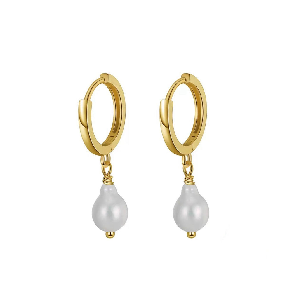 Lumi Teardrop Pearl – Gold Vermeil Hoop Earrings