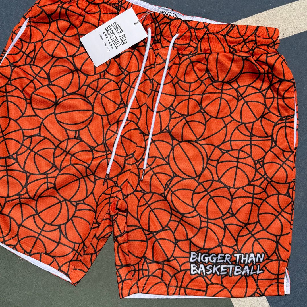 Basketball Pattern - Shorts - Orange