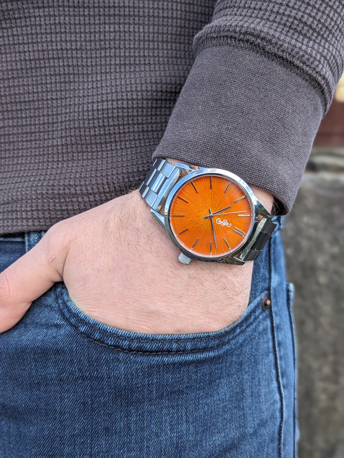Orange Sunburst Watch
