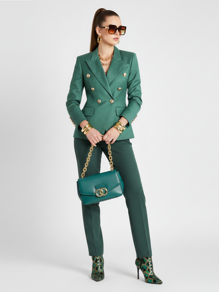 UPPER WEST SIDE Emerald Double-Breasted Blazer BYMANYC ® New York