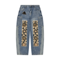 M.Lola "Playing Card" Women's Vintage Wash Barrel Leg Jeans