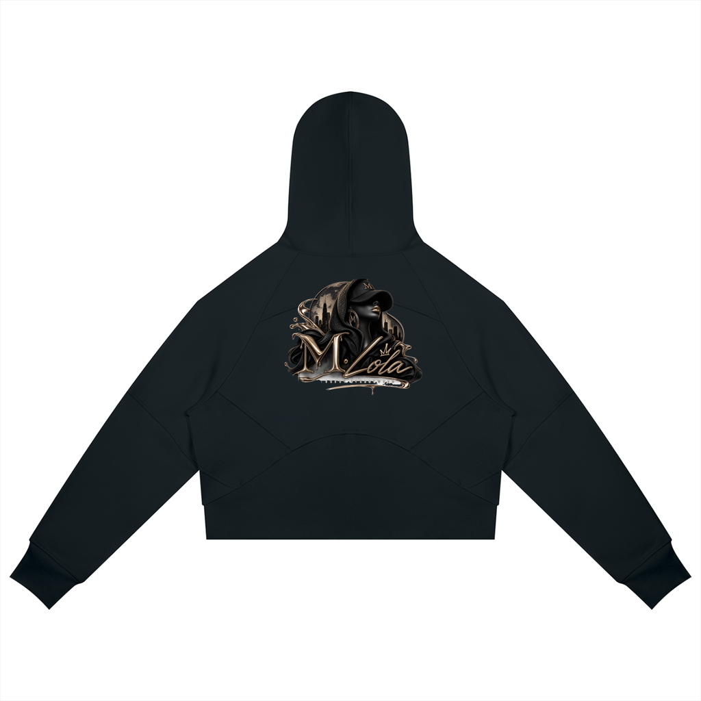 M. Lola Signature Cropped Zip-Through Hoodie