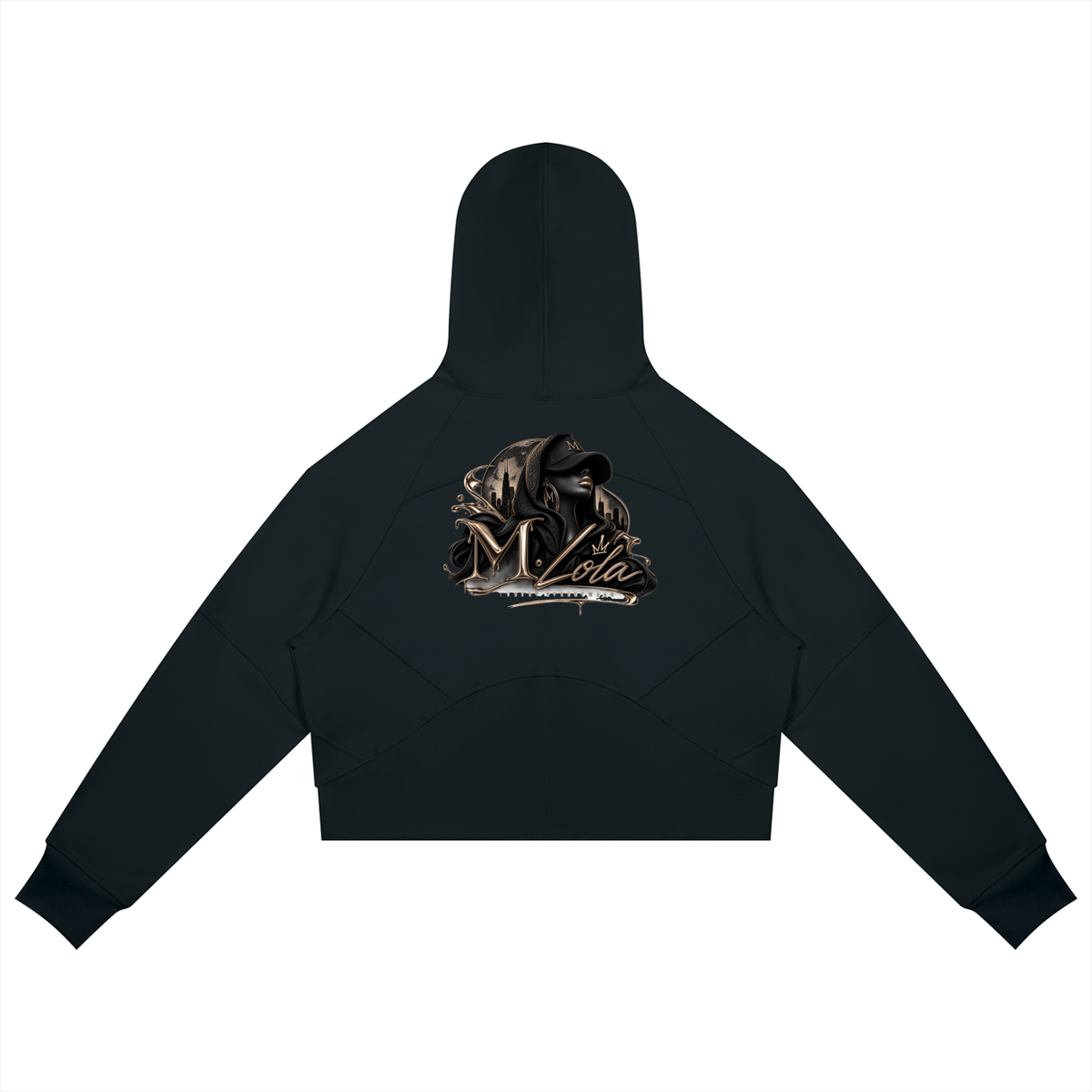 M. Lola Signature Cropped Zip-Through Hoodie