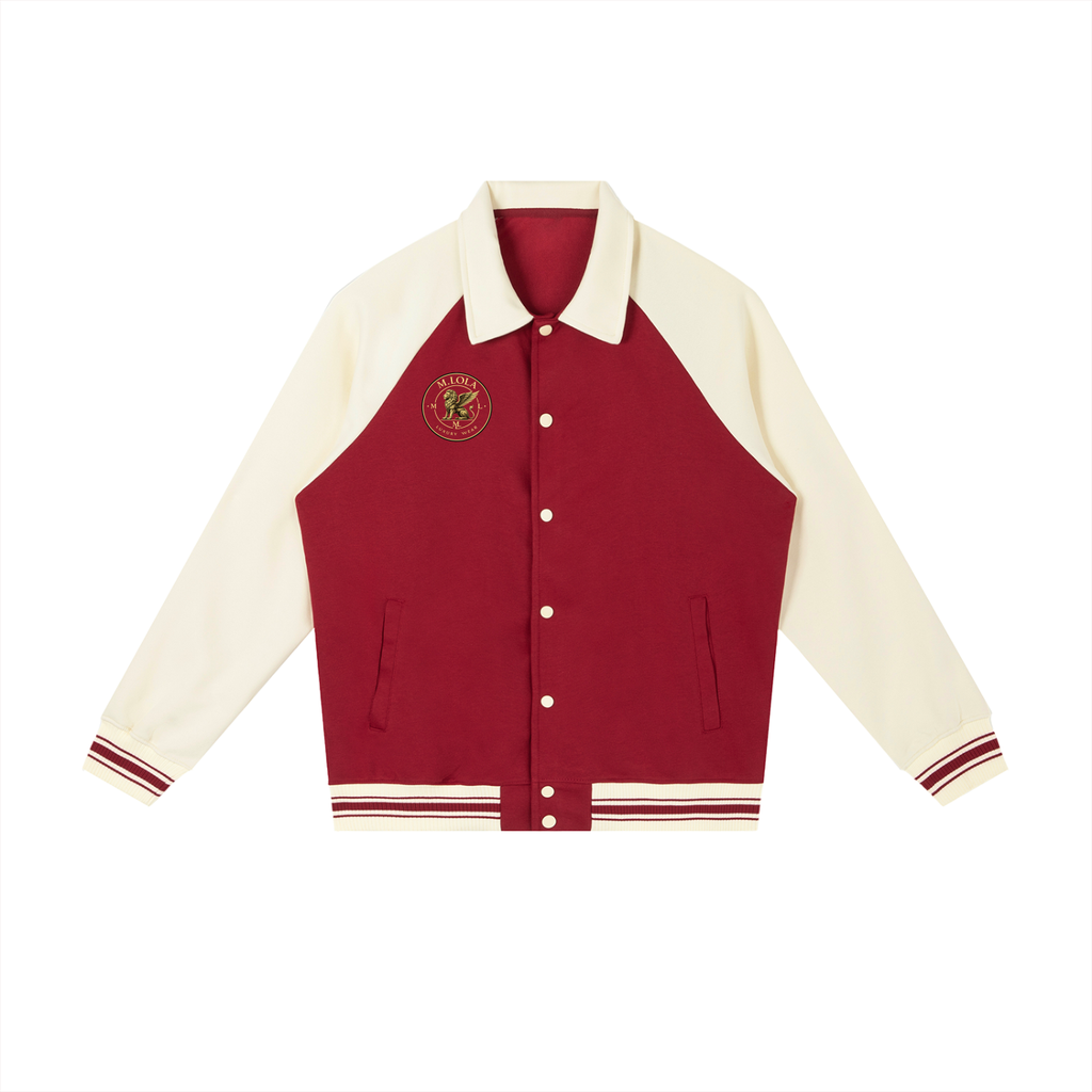 M.Lola Signature Contrast Raglan Sleeve Baseball Jacket