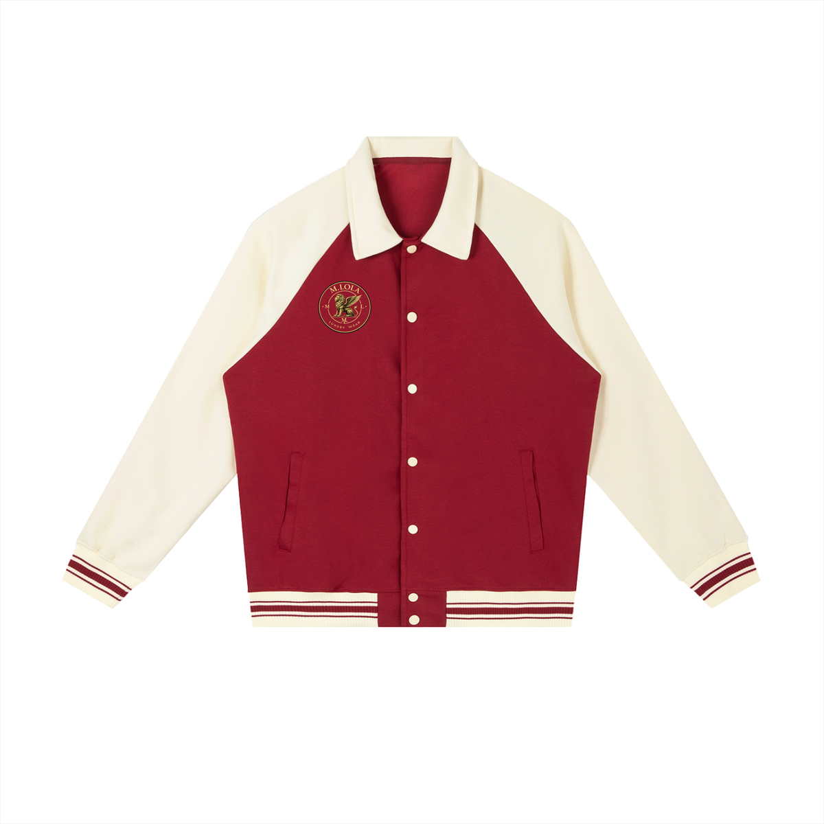 M.Lola Signature Contrast Raglan Sleeve Baseball Jacket