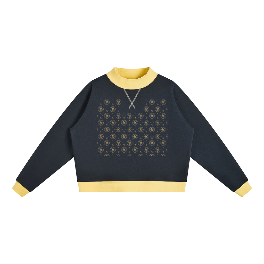 M.Lola "Cross & Crown"Women’s Mock Neck Crewneck Sweatshirt