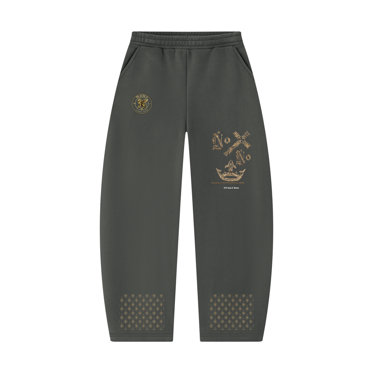 M.Lola "Cross and Crown"Unisex Barrel Leg Sweatpants