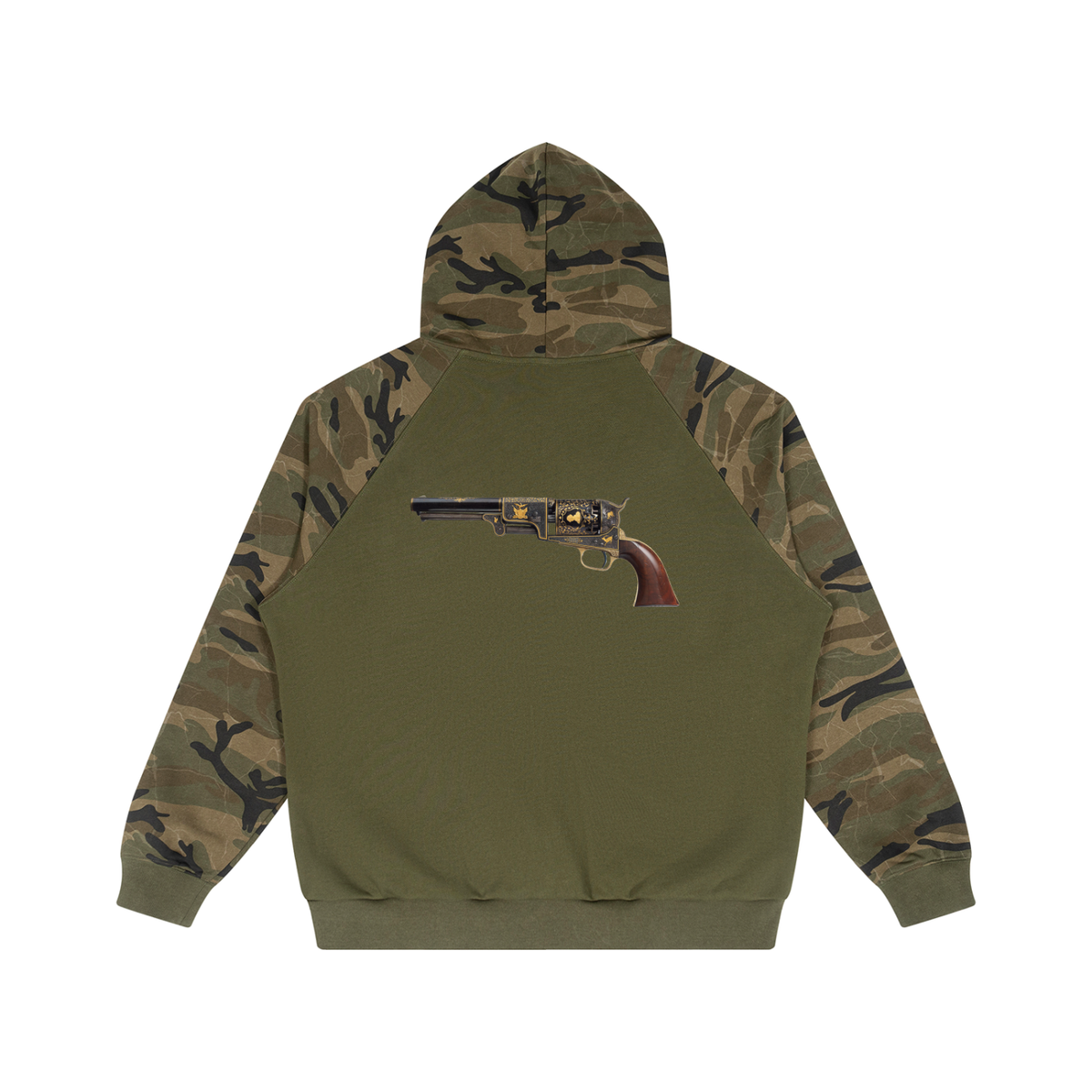 M.Lola “Colt” Unisex Camo-Splice Raglan Zip Hoodie