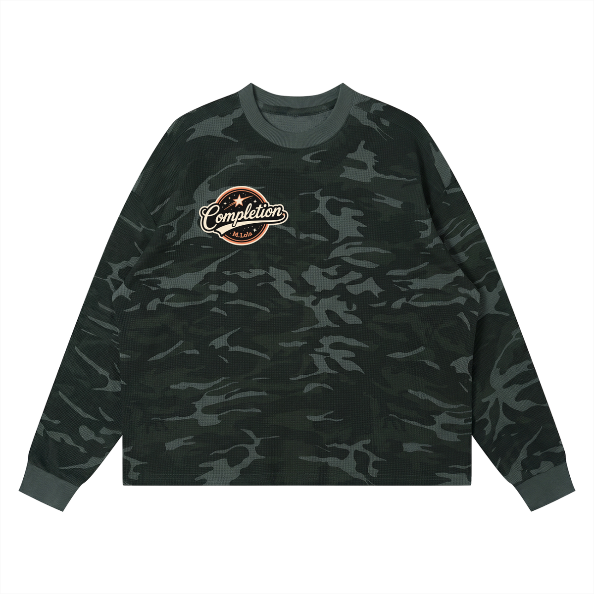 M.Lola “Completion” Unisex Waffle Boxy Long Sleeve T-Shirt