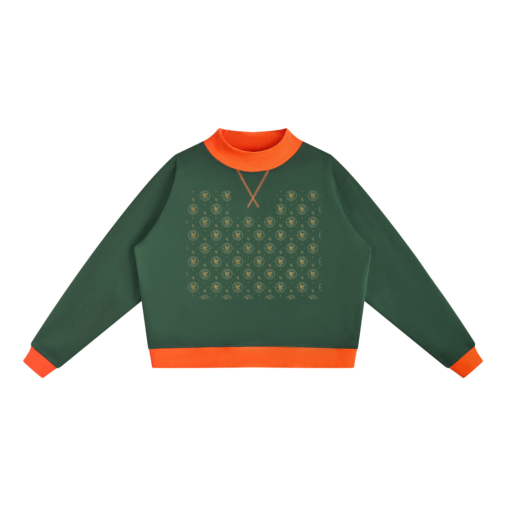 M.Lola "Cross & Crown"Women’s Mock Neck Crewneck Sweatshirt