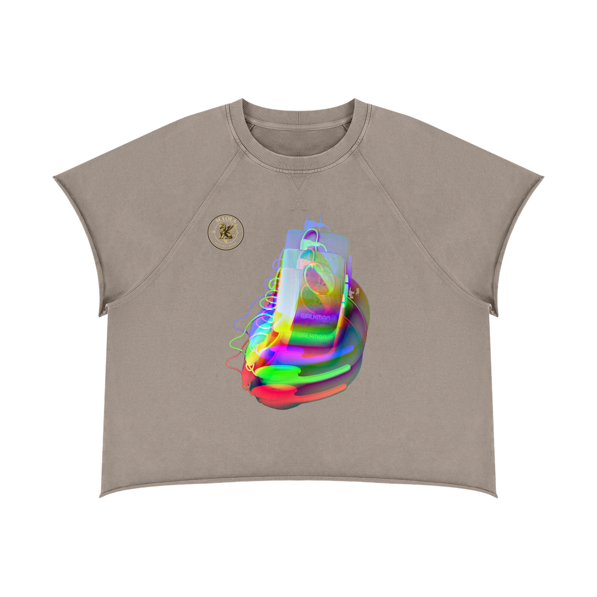 M.Lola “Walkman” Unisex Vintage Wash Raw Edge Boxy T-Shirt