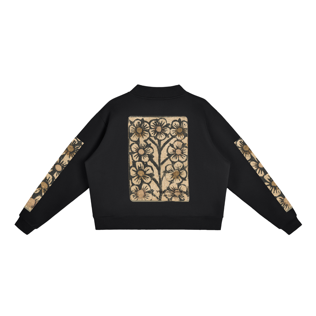 M.Lola "Playing "Card" Essential Fleece Mock-Neck Crew Sweatshirt