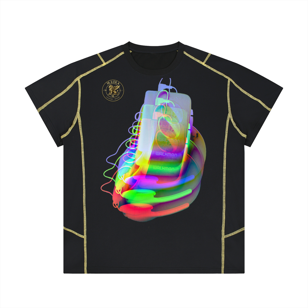 M.Lola “Walkman” Unisex Contrast Stitch  Regular Fit T-Shirt