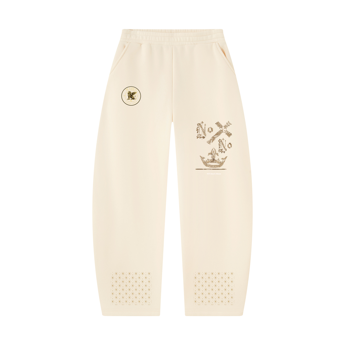 M.Lola "Cross and Crown"Unisex Barrel Leg Sweatpants