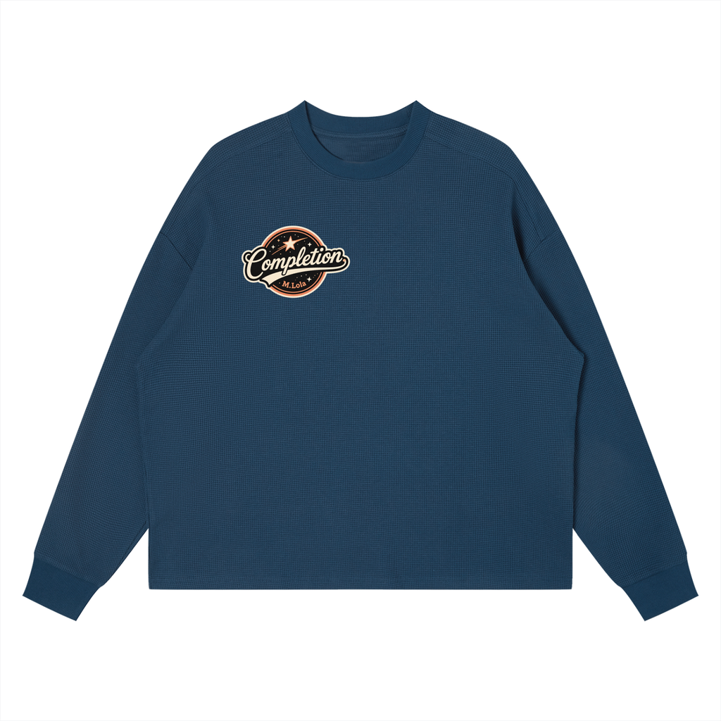 M.Lola “Completion” Unisex Waffle Boxy Long Sleeve T-Shirt