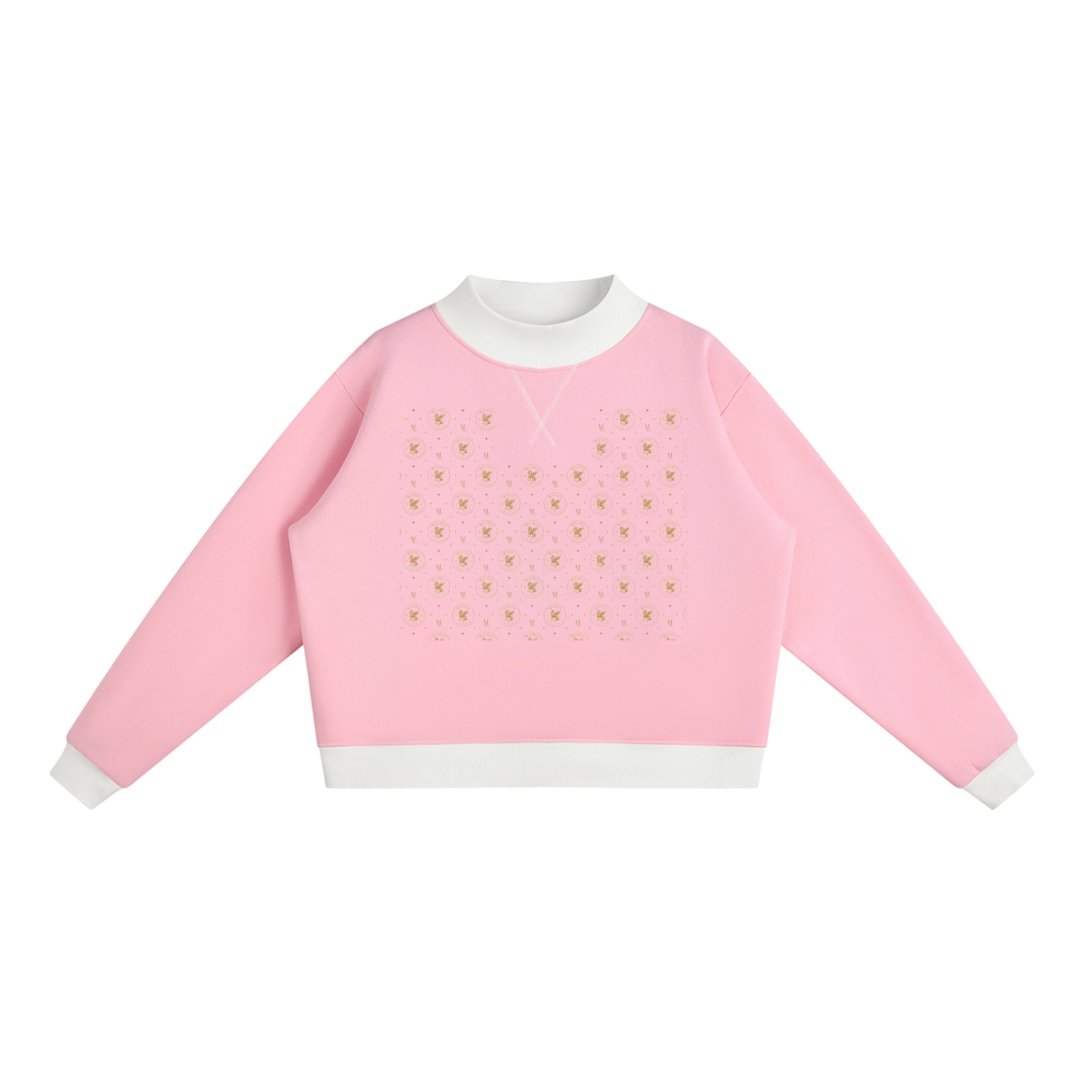 M.Lola "Cross & Crown"Women’s Mock Neck Crewneck Sweatshirt